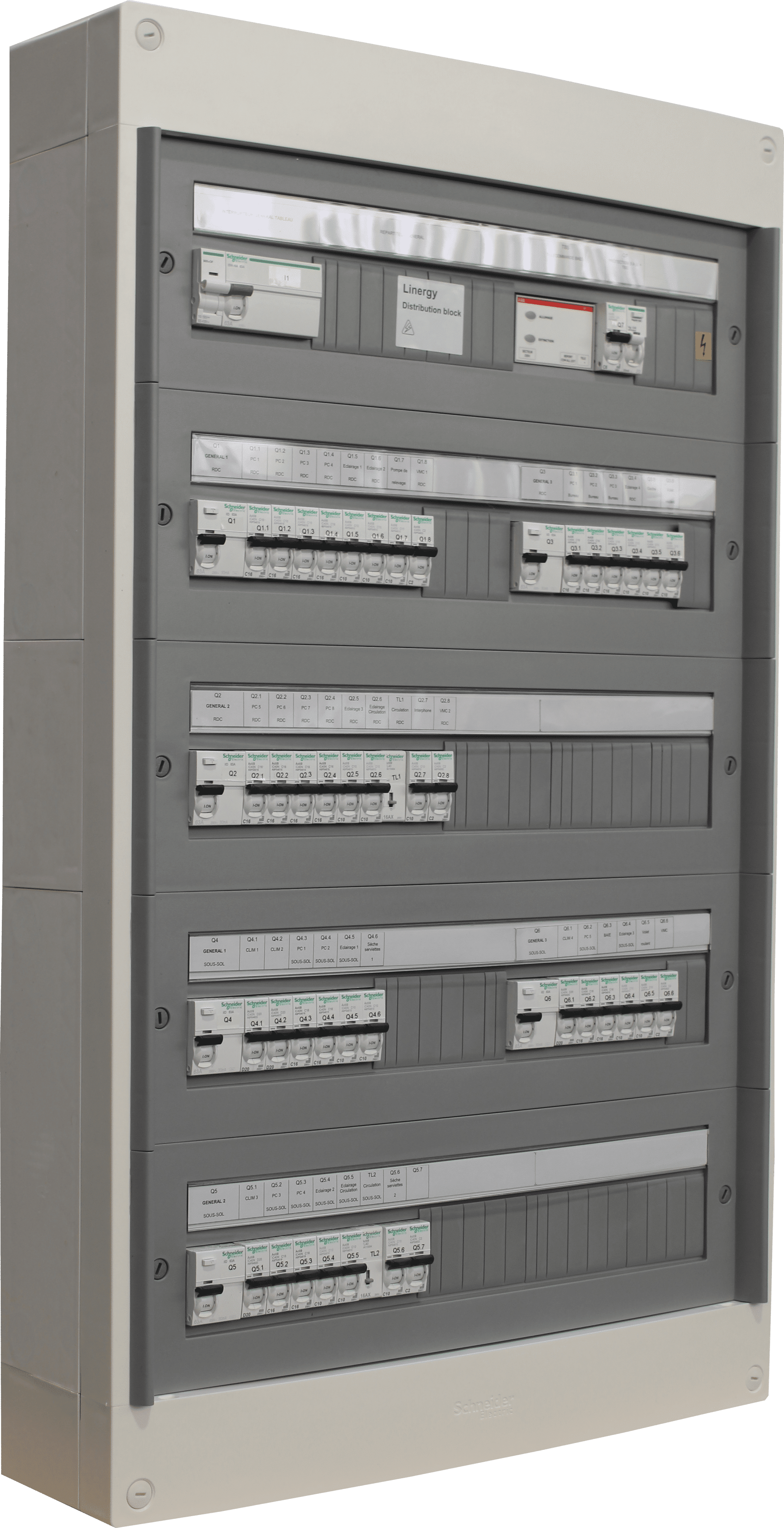 Tableau général basse tension 63A - IP30 - 6kA - MCSCPR0200