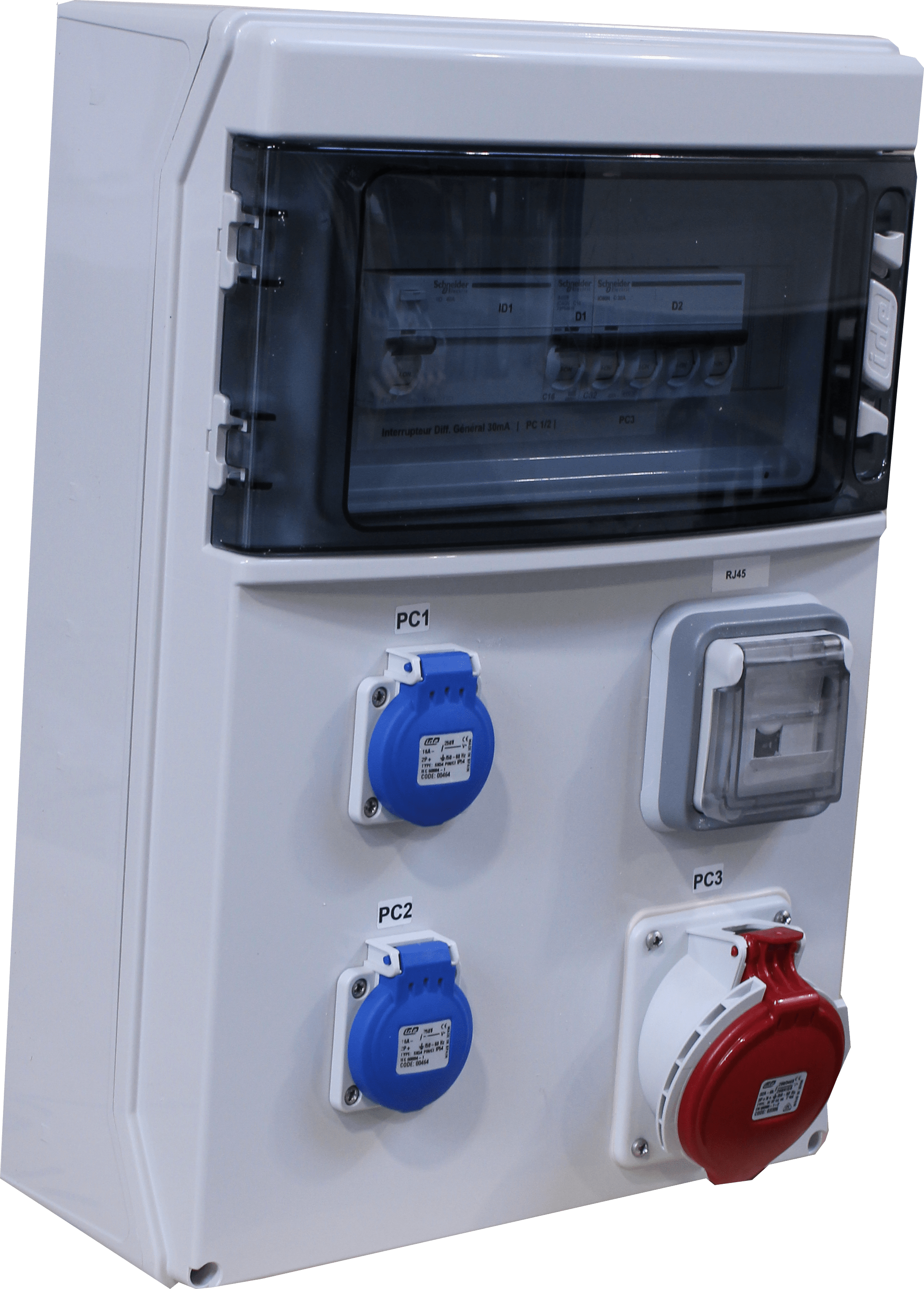 Coffret de prises TETRA 40A IP44 10kA - MCIDST0250